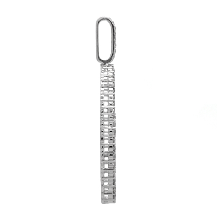 14K White Gold Estate Graduated Oval Shared Prong Pendant w/53Diams=2.12apx SI1-I1 I 2.6dwt