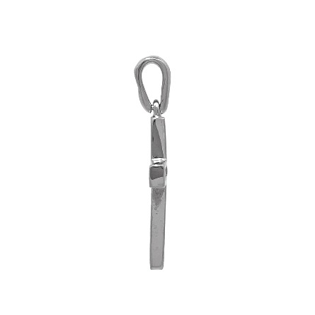 14K White Gold Estate Channel Set Cross Pendant w/17Diams=0.33apx SI I-J 1.8dwt