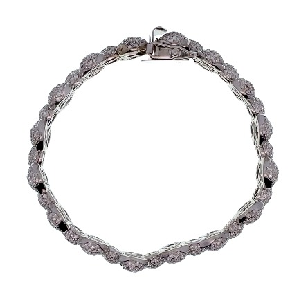 14K Yellow and White Gold Estate 3Row Cluster 6.25inch Bracelet w/Diams=4.85apx SI H-I 17.3dwt 