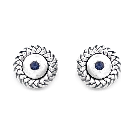 Sterling Silver Estate Scott Kay Round Braided Iolite Cuff Links 14.6dwt 