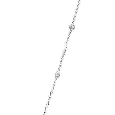 14K White Gold Estate Diamonds by the Yard 16inch Marquise Halo Necklace w/1 Sapphire=2.86ct GIA #2231237467 and Diams=2.04apx VS-I1 I-J #N5112