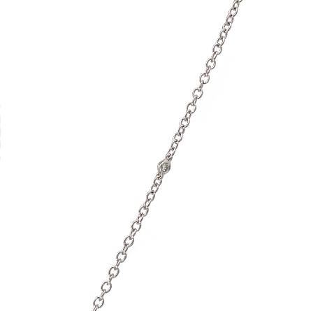 18K White Gold Estate 18inch Oval Halos Fashion Necklace w/Emeralds=.89ctw and Diams=.95ctw SI H-I 4.7dwt