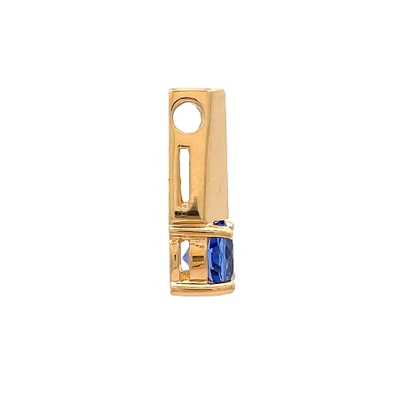 14K Yellow Estate Round Tanzanite Prong Set Tapered Knife Edge Vertical Pendant 1.9dwt 