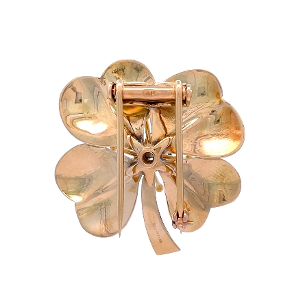 14K Yellow Gold Estate Tiffany & Co Sapphire Clover Pin 6.7dwt 