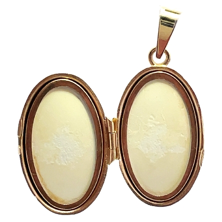 14K Yellow Gold Estate Oval Etched Locket 4.5dwt
