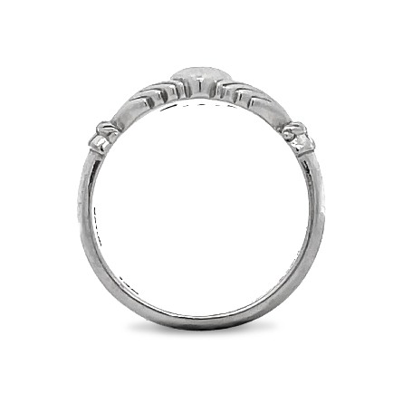 14K White Gold Estate Claddagh Ring Size7 2.9dwt 