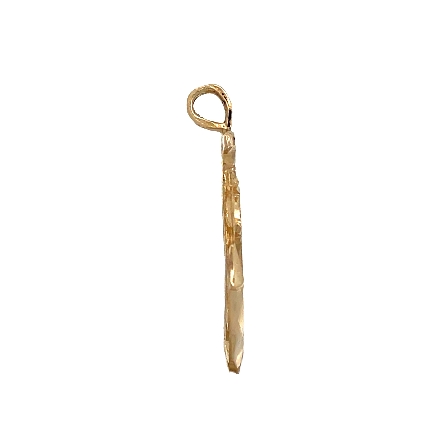 14K Yellow Gold Estate Diamond Cut Ship Anchor/Wheel Pendant 1.7dwt 