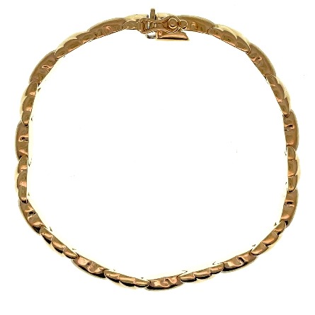 14K Yellow Gold Estate Alternating Heart Link Bracelet 7.25inch 11.3dwt 