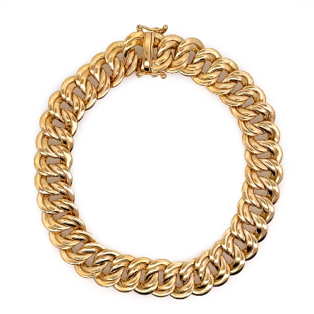 14K Yellow Gold Estate Double Link Curb Bracelet 7.5inch 9.0dwt 