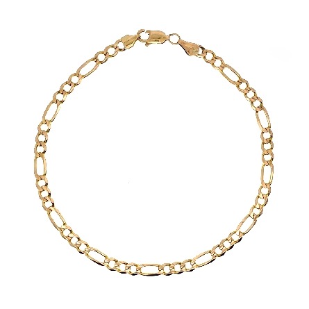 14K Yellow Gold Estate Figaro Bracelet 8.5inch 3.2dwt 