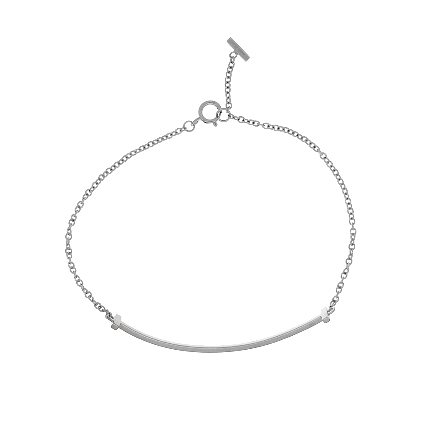 18K White Gold Tiffany&Co Tiffany T Smile Bracelet 7inch 1.8dwt