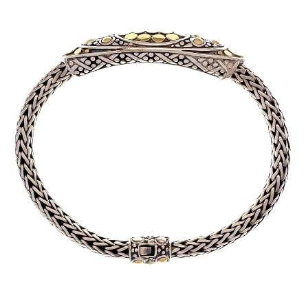 Sterling Silver and 18K Yellow Gold Estate John Hardy Jaisalmer Dot Bracelet 7.25inch 20.1dwt