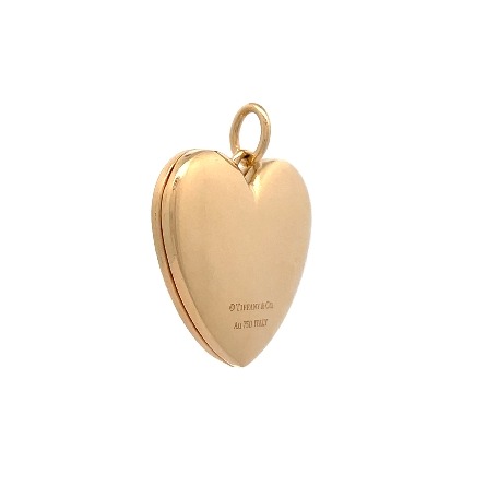 18K Yellow Gold Estate Tiffany&Co Heart Locket Pendant 7.8dwt
