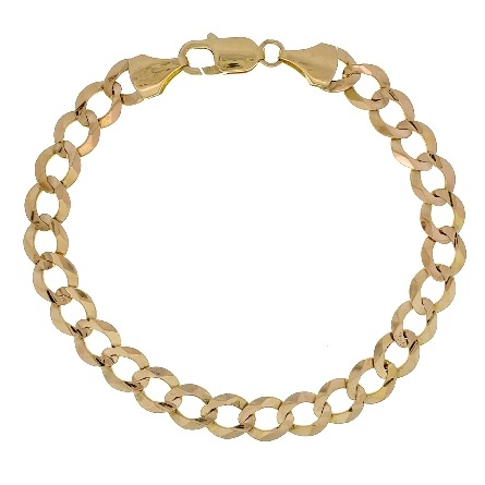 14K Yellow Gold Estate Curb Link Bracelet 8.5inch 8.9dwt