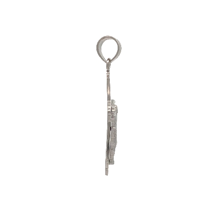 14K White Gold Estate Crucifix Pendant 1.1dwt