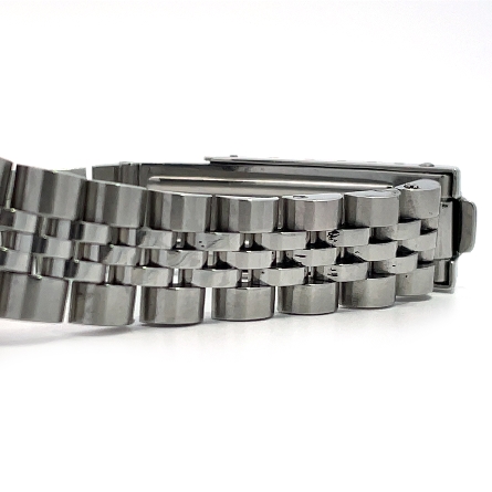 Stainless Steel and 18K White Gold Bezel Estate Rolex Datejust Oyster Perpetual Round Silver Dial Ladies Watch Serial#9565403 Model#69164 Year1987