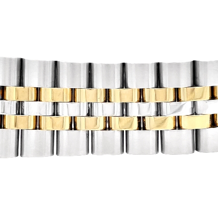 Stainless Steel and Gold Plate Estate Mens 42mm Freelancer Round White Slash Marks Dial Date@3 Two Tone Raymond Weil Watch #2731-STP-65001