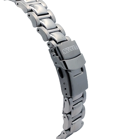 Stainless Steel Estate Armand Nicolet Travelman Round Case and Link Band Watch w/Box 