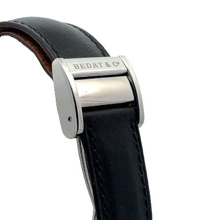 Stainless Steel Estate Bedat & Co Geneve No.7 Automatic White Rectangle Dial Watch w/Black Leather Bracelet Strap w/BOX 