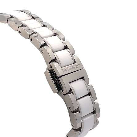 Stainless Steel and White Ceramic Estate Tag Heuer Diamond Formula 1 Watch
