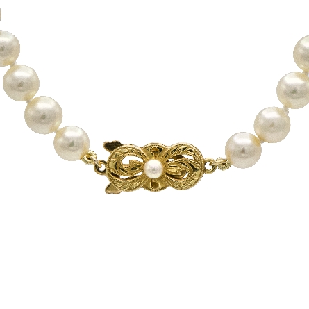 18K Yellow Gold Estate Mikimoto 6mm-6.5mm Cultured Pearl Necklace