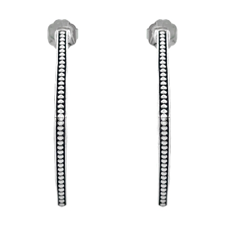 Sterling Silver and 18K Yellow Gold Estate Lagos Square Hoop Earrings 8.6dwt