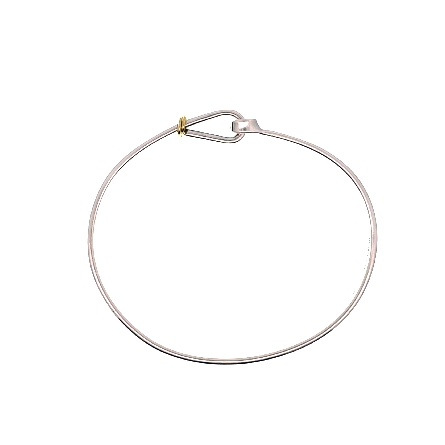 Sterling Silver and 18K Yellow Gold Estate Tiffany & Co Hook and Loop Bangle Bracelet 8.8dwt 