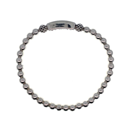 Sterling Silver Estate Lagos Signature Caviar Love Stretch Bead Bracelet 8.8dwt