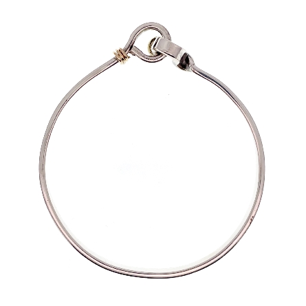 Sterling Silver and 14K Yellow Gold Estate Two Tone Hook Bangle Bracelet 11.5dwt