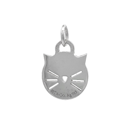 Sterling Silver Estate Tiffany & Co   Return to Tiffany & Co   Cat Cut out Pendant 1.8dwt 