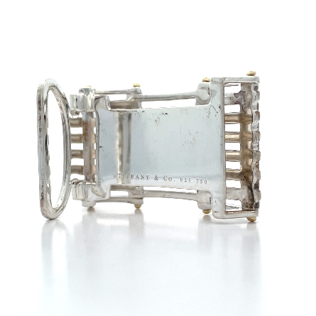 Sterling Silver and 18K Yellow Gold Estate Tiffany & Co Gate Link Belt Buckle 28.6dwt 