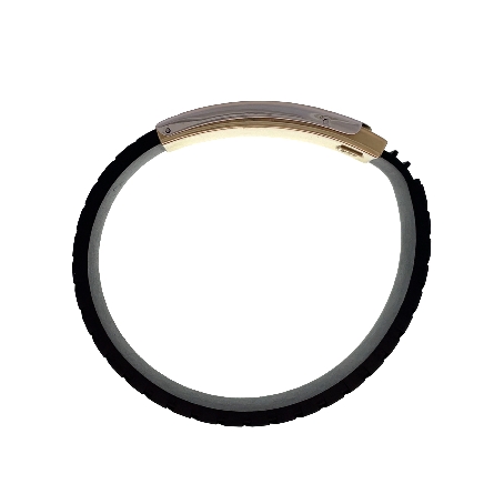 14K Two Tone Estate Rubber ID Bracelet 12.3dwt