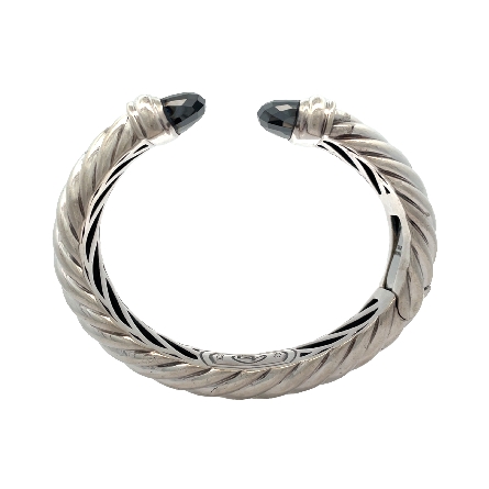 Sterling Silver Estate David Yurman 15mm Waverly Hematite Hinged Cuff 32.8dwt 
