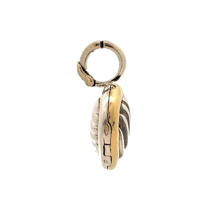 Sterling Silver and 18K Yellow Gold Estate David Yurman Heart Locket Enhancer Pendant 9.6dwt 